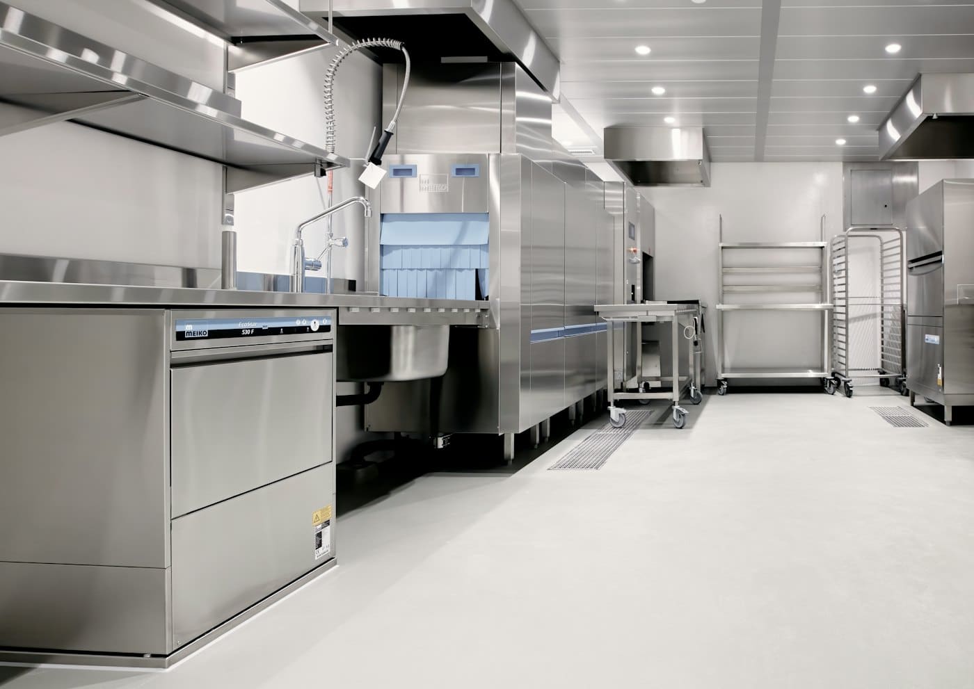 A clean commercial kitchen